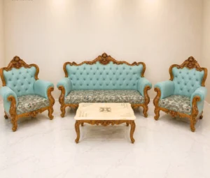 Hand Carved Sofa Set 3+1+1 in Teak Wood