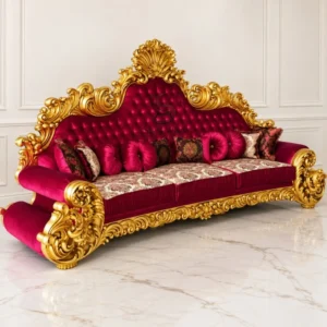 Luxury Carved 3 Seater Sofa Design for Living Room